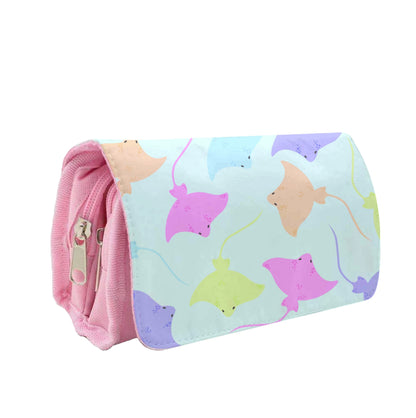 Multi Coloured Sting Ray Pattern - Sealife Pencil Case