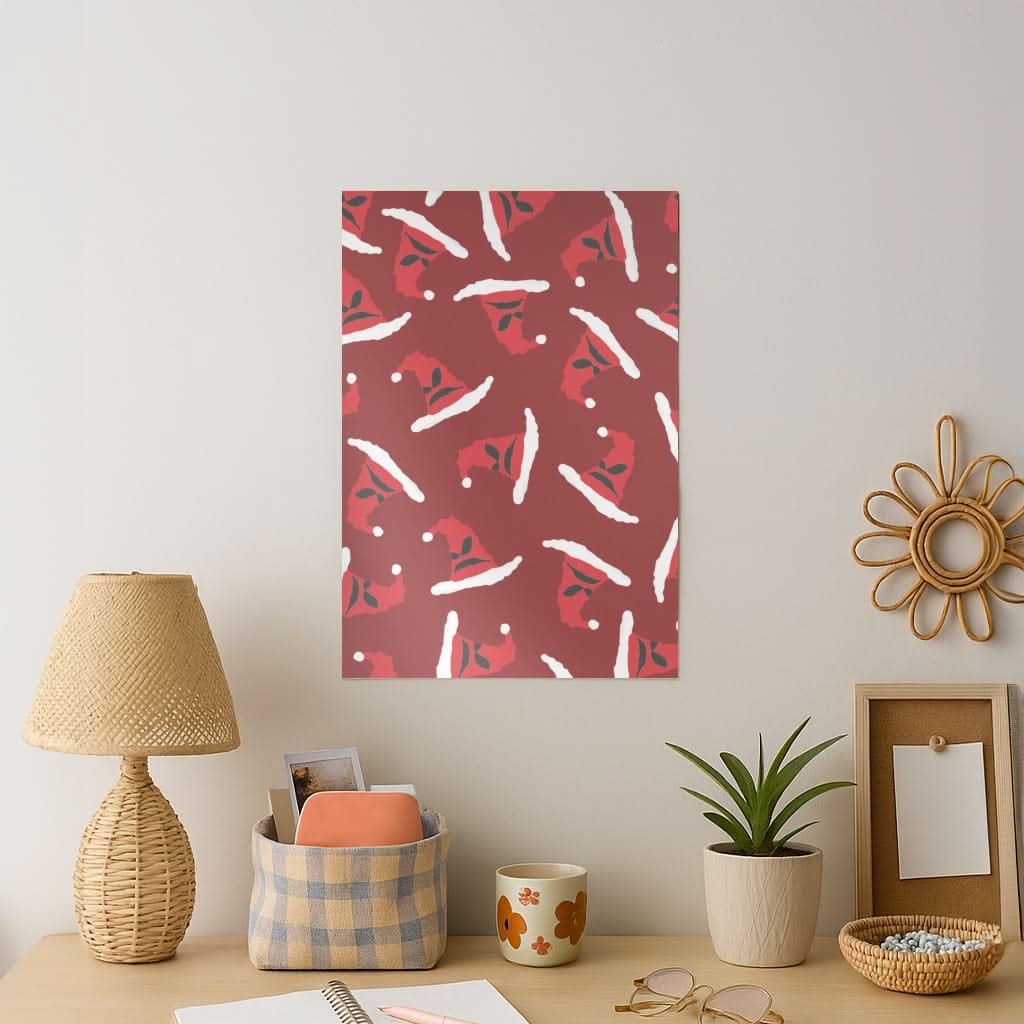Sorting Christmas Hat Pattern Art Print