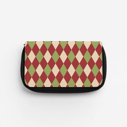 Red And Green Argyle Christmas Pattern Pencil Case