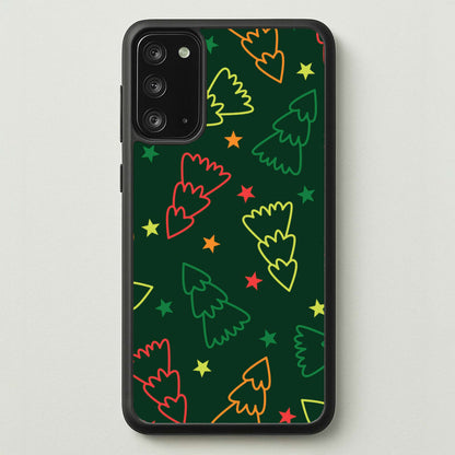 Colourful Christmas Tree Outlines Pattern Galaxy Note 20 Case