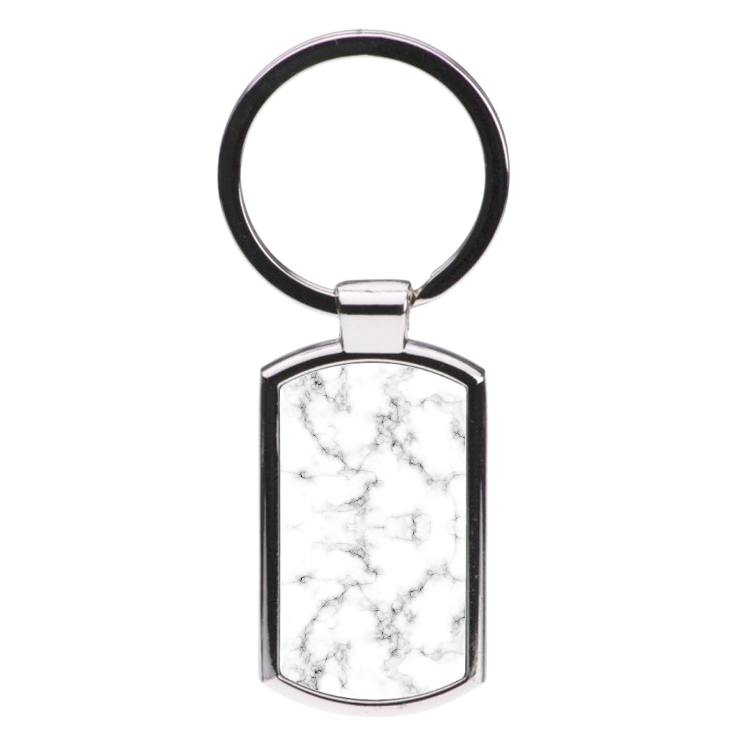White Marbled  Luxury Keyring
