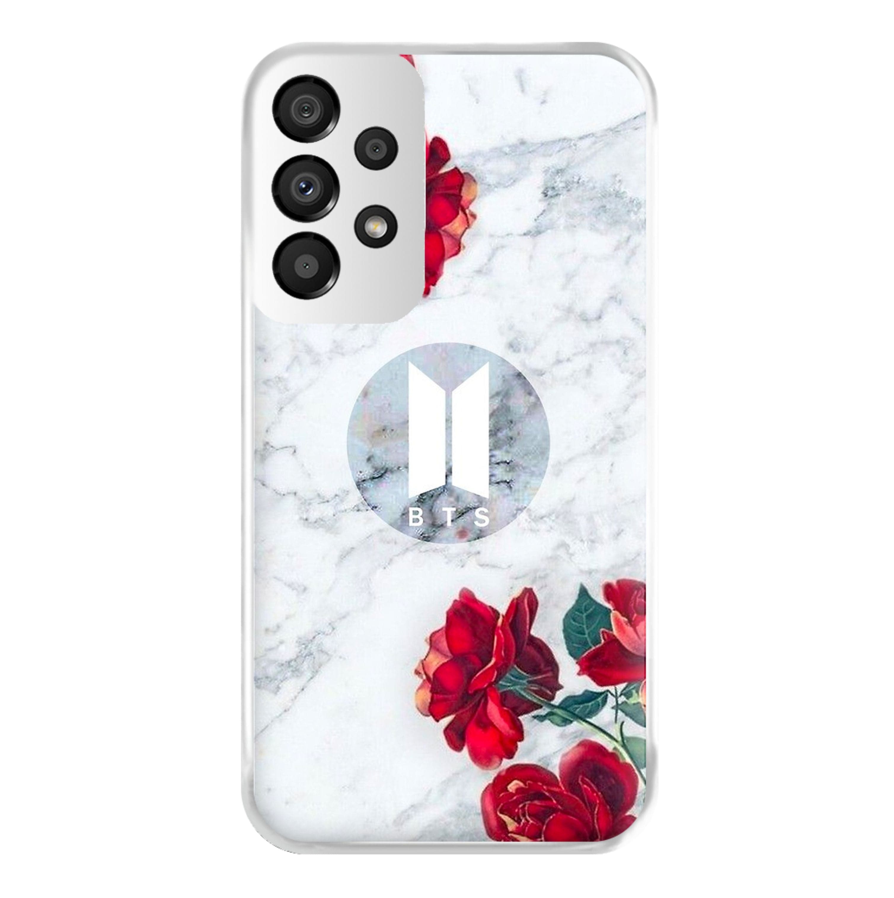 K-Pop Band Logo Marble Roses Phone Case