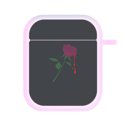 Dark Pink Rose AirPods Case