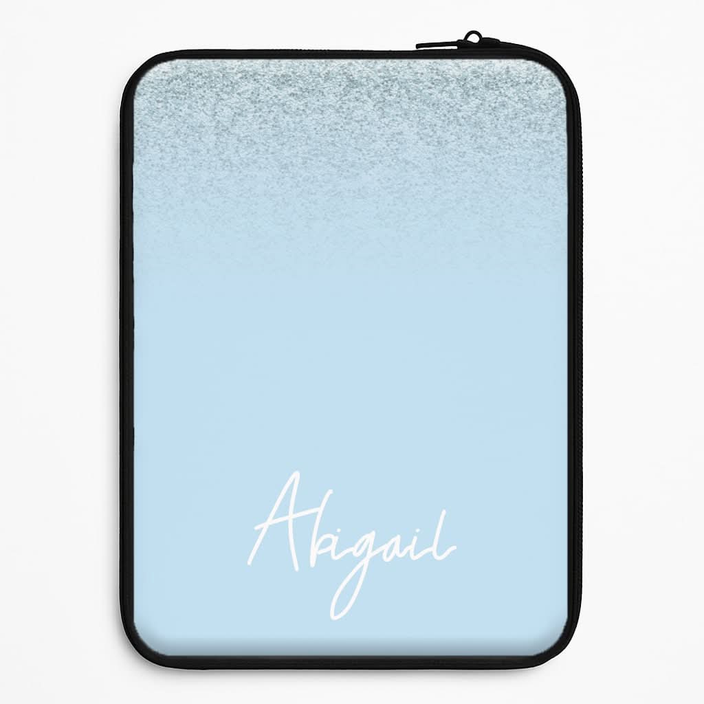 Blue Glitter Personalised Name Laptop Sleeve
