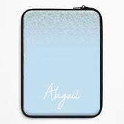 Blue Glitter Personalised Name Laptop Sleeve 1