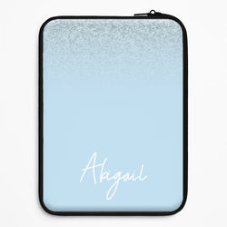Blue Glitter Personalised Name Universal Laptop Sleeve