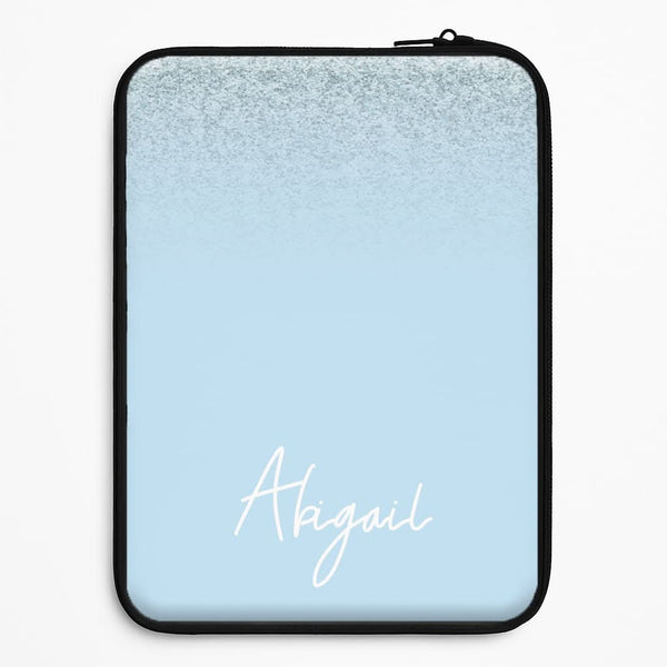 Blue Glitter Personalised Name Universal Laptop Sleeve