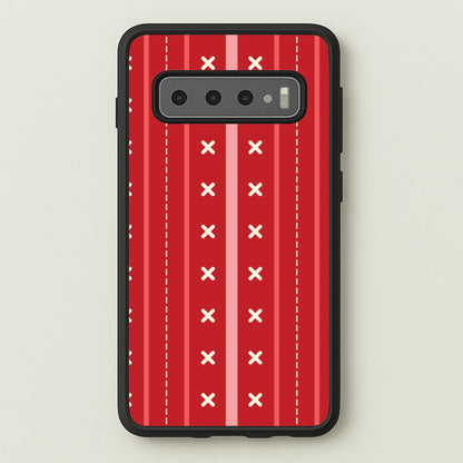 Stripes And Stitches Red Christmas Pattern Galaxy S10 Case