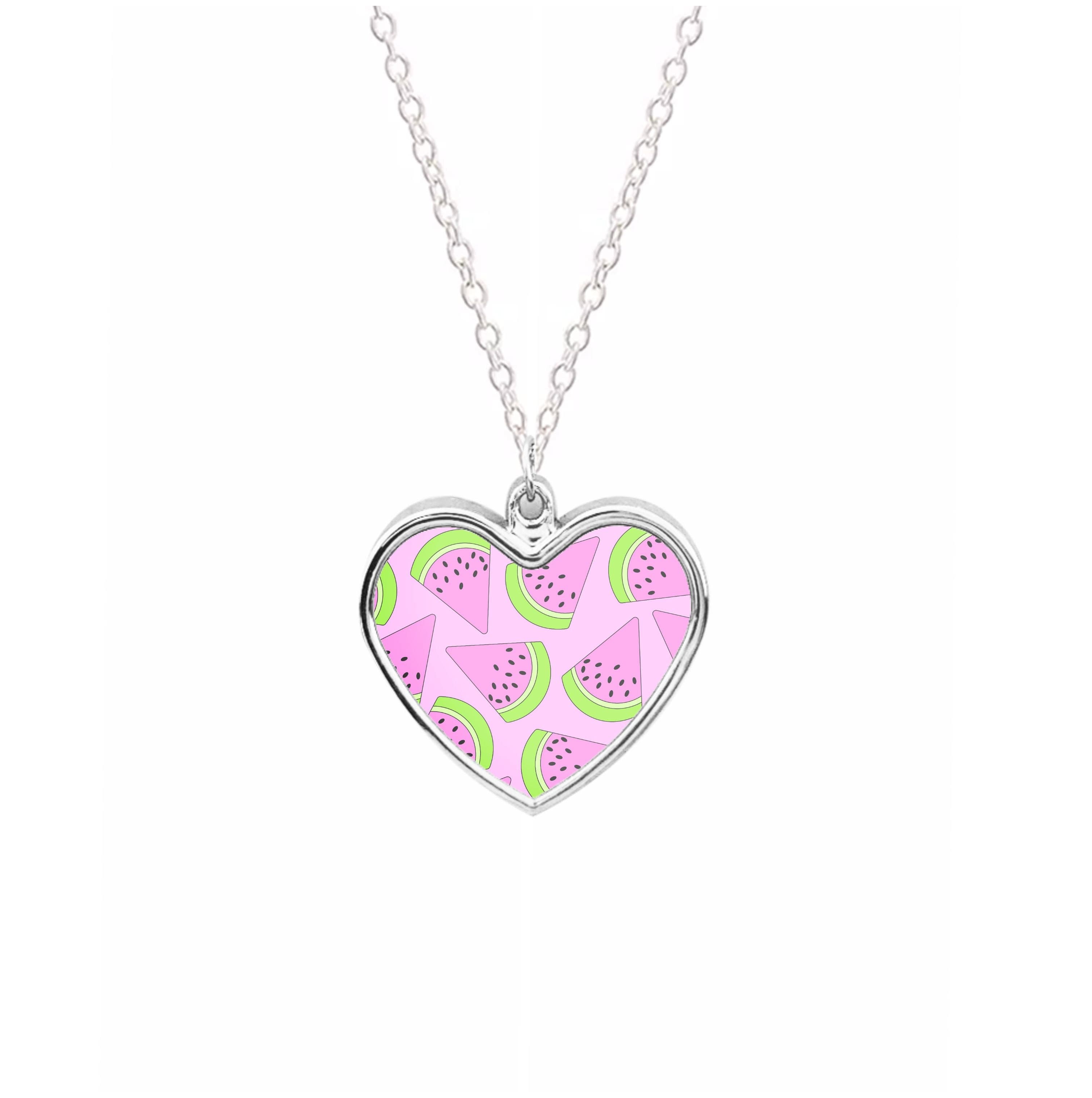 Pink Watermelon Pattern - Summer Necklace