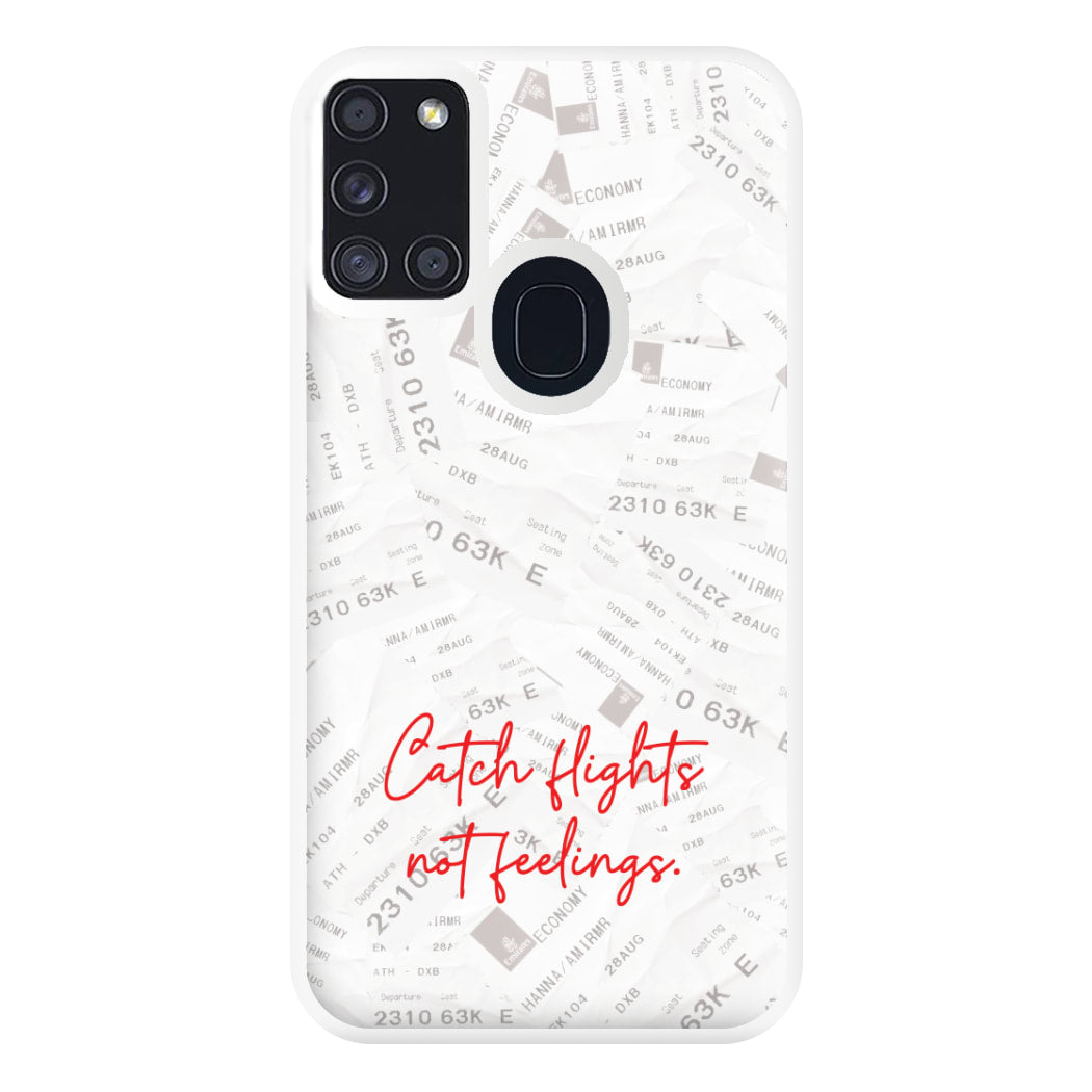 Catch Flights Not Feelings Collage Galaxy A21s Case