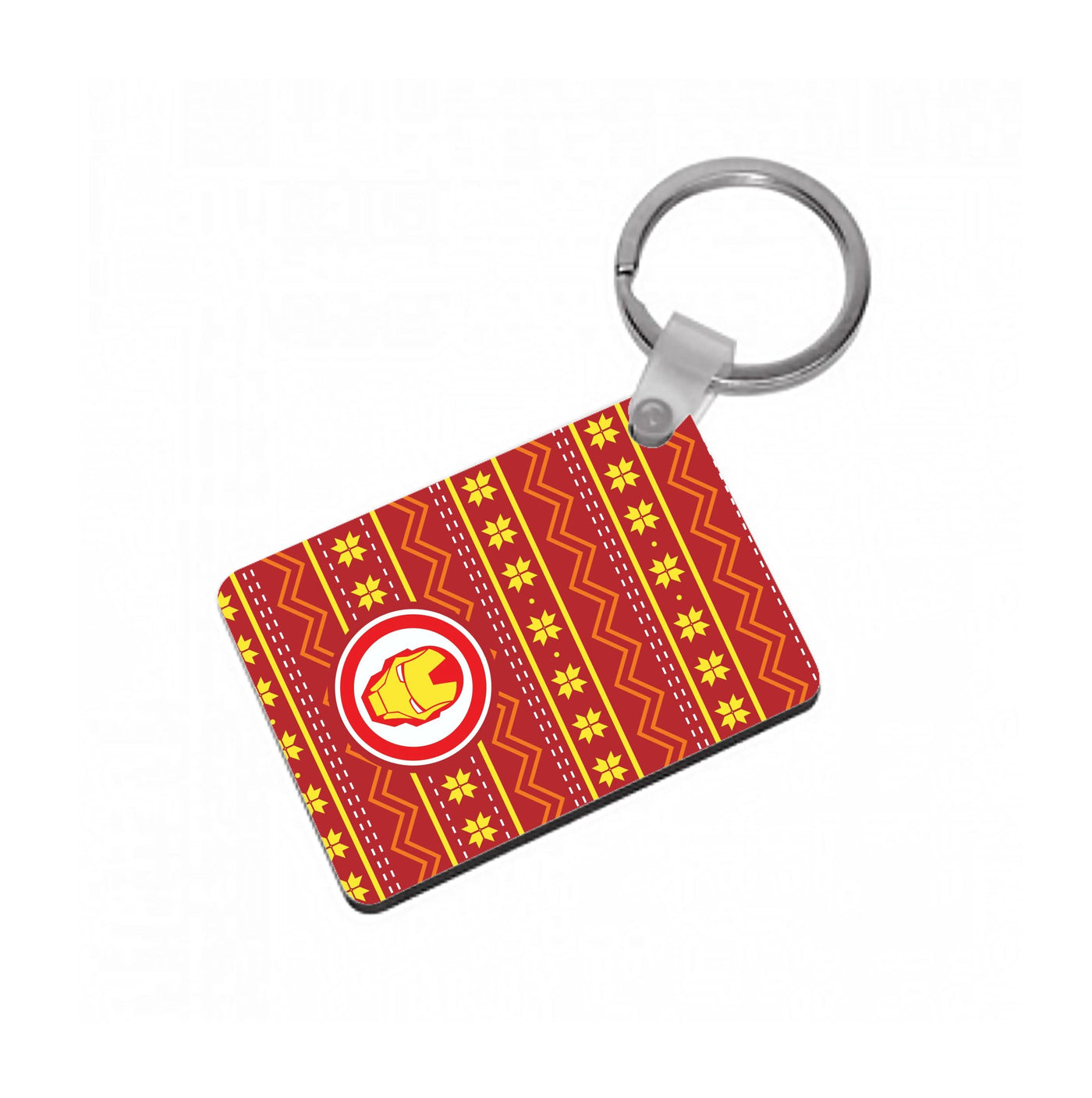 Iron Christmas Pattern Keyring