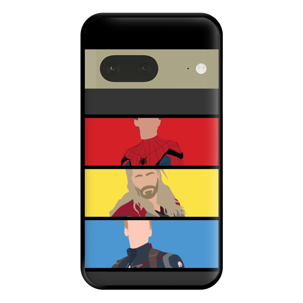 Superhero Team Red, Yellow And Blue Google Pixel 7 Case