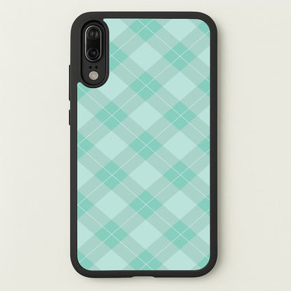 Light Cyan Tartan Christmas Pattern Huawei P20 Case