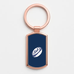Dad Rugby Ball Rose Gold Keyring