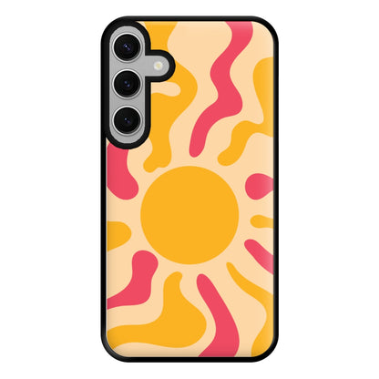 Yellow And Pink Abstract Sun Galaxy S24FE Case
