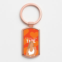 I Know Love Pattern Rose Gold Keyring