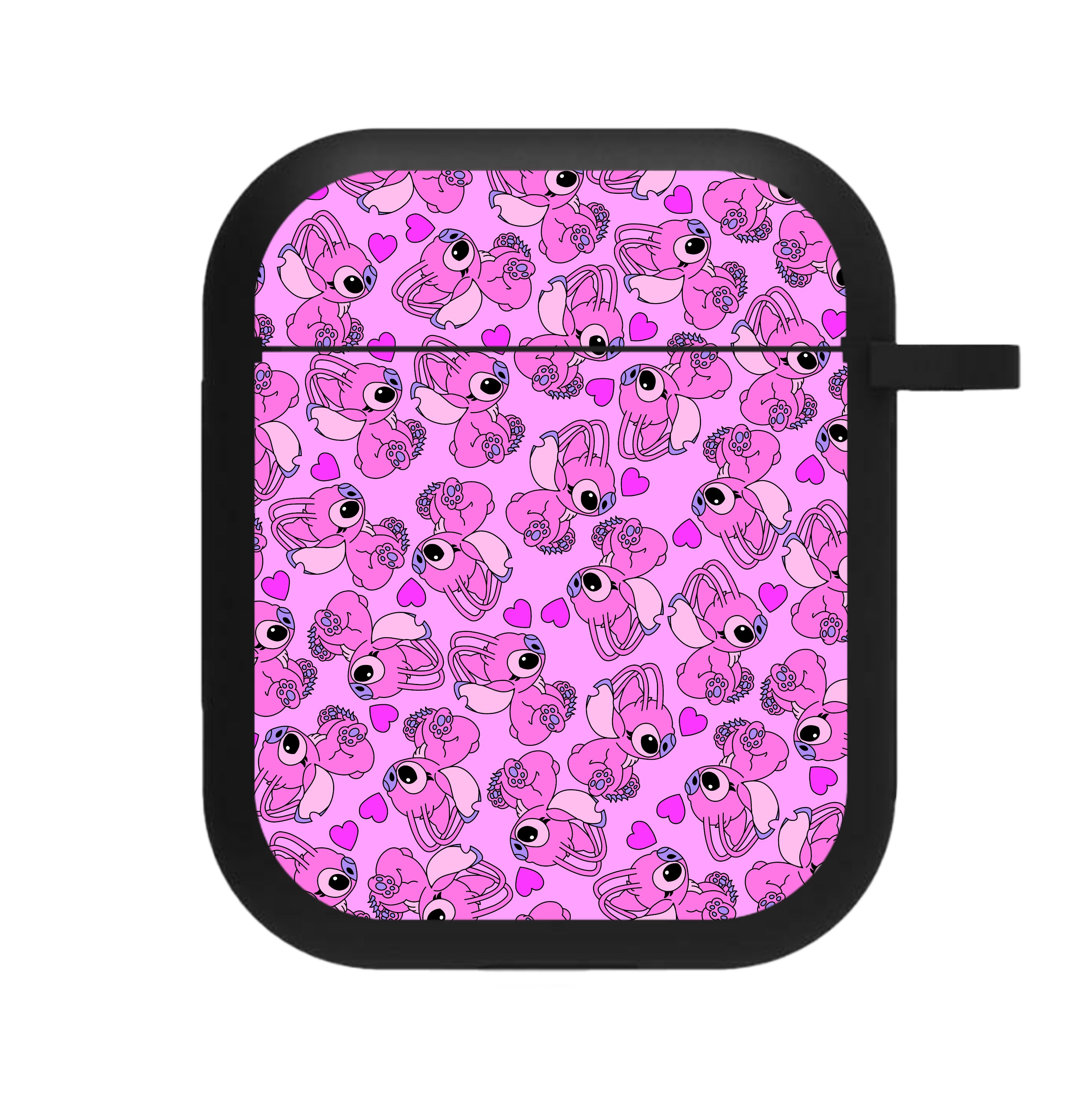 Love Heart Pattern - Pink Alien AirPods Case