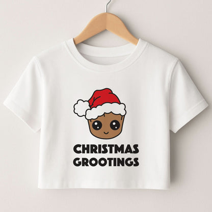 Christmas Grootings  Crop Top