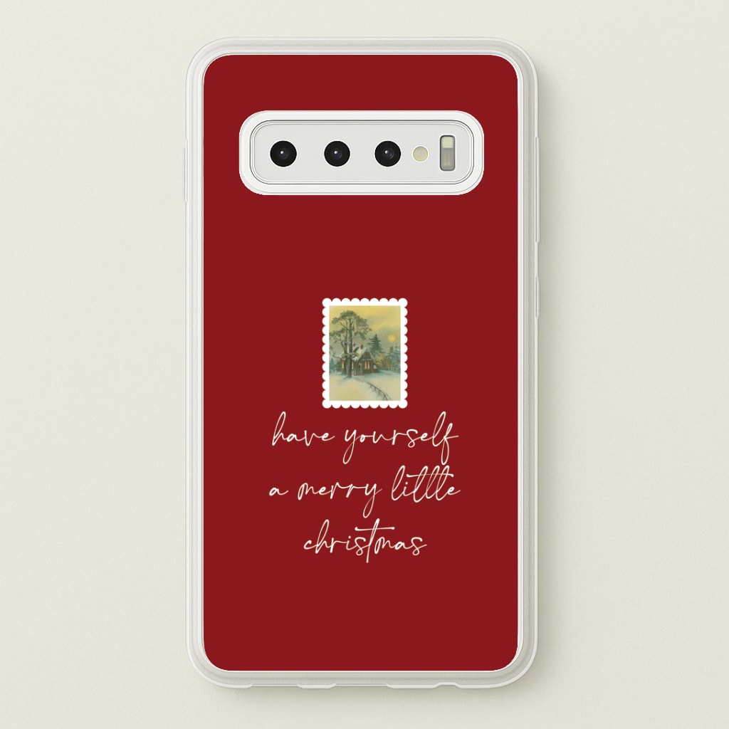 A Merry Little Christmas Stamp Galaxy S10 Case