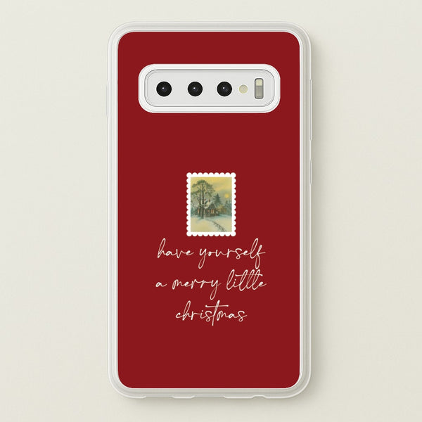 A Merry Little Christmas Stamp Galaxy S10 Case