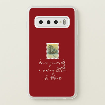 A Merry Little Christmas Stamp Galaxy S10 Plus Case