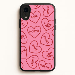 Quote Love Hearts Pattern iPhone XR Case