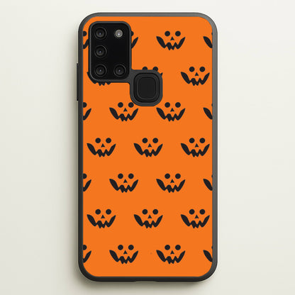 Carved Pumpkin Face Pattern Galaxy A21s Case