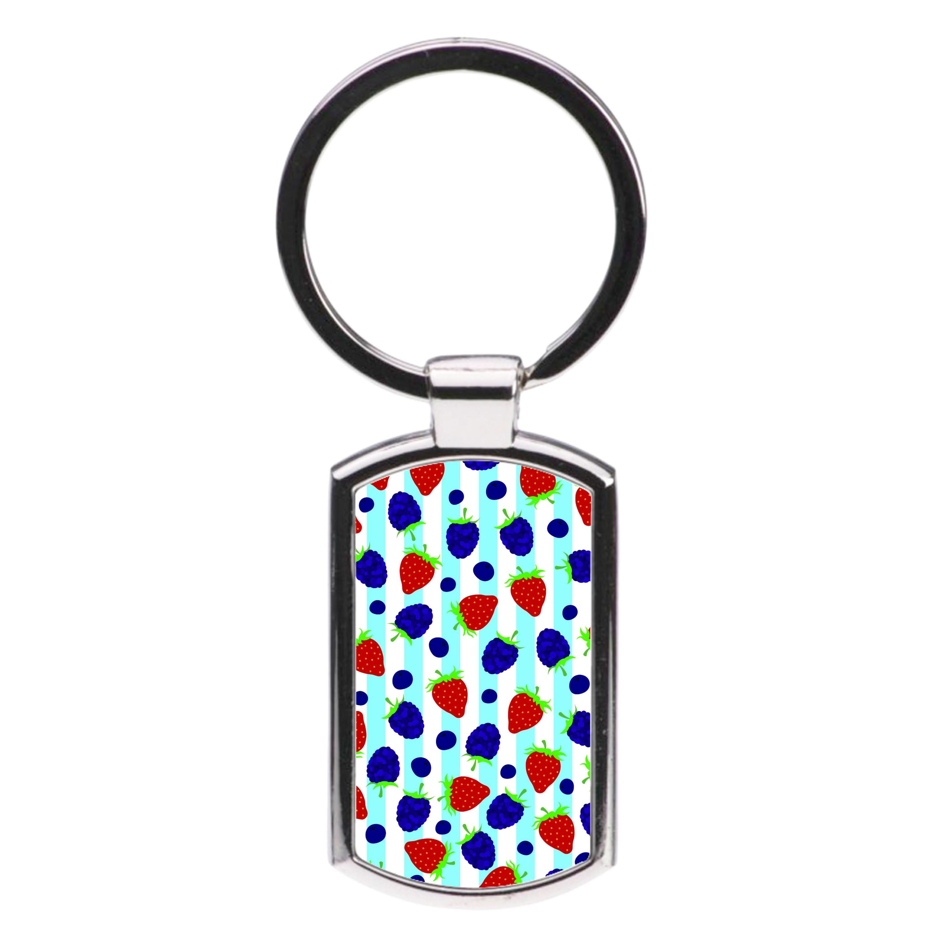 Stripes And Berries Luxury Keyring