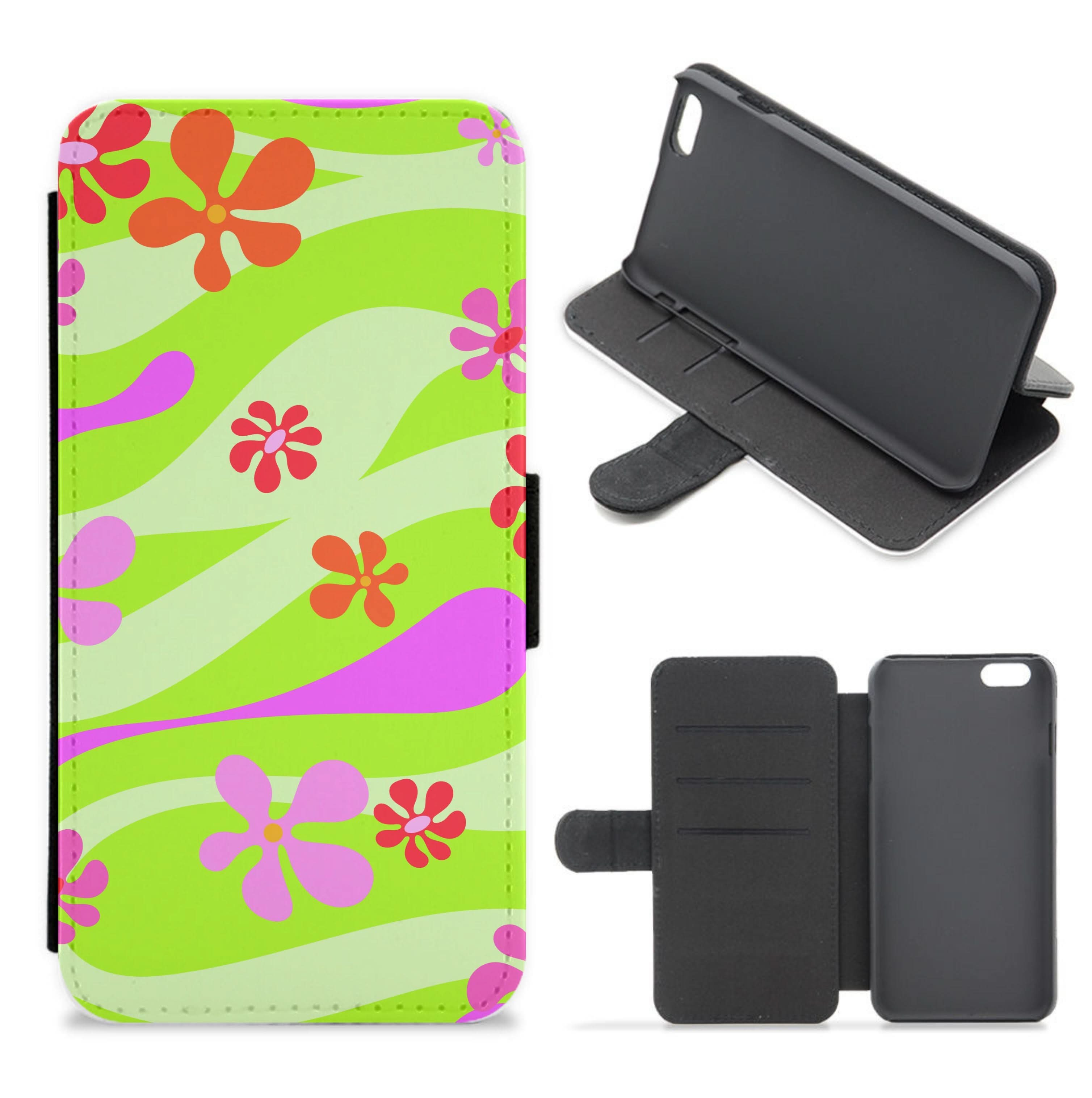 Retro Flowers Pattern Flip / Wallet Phone Case