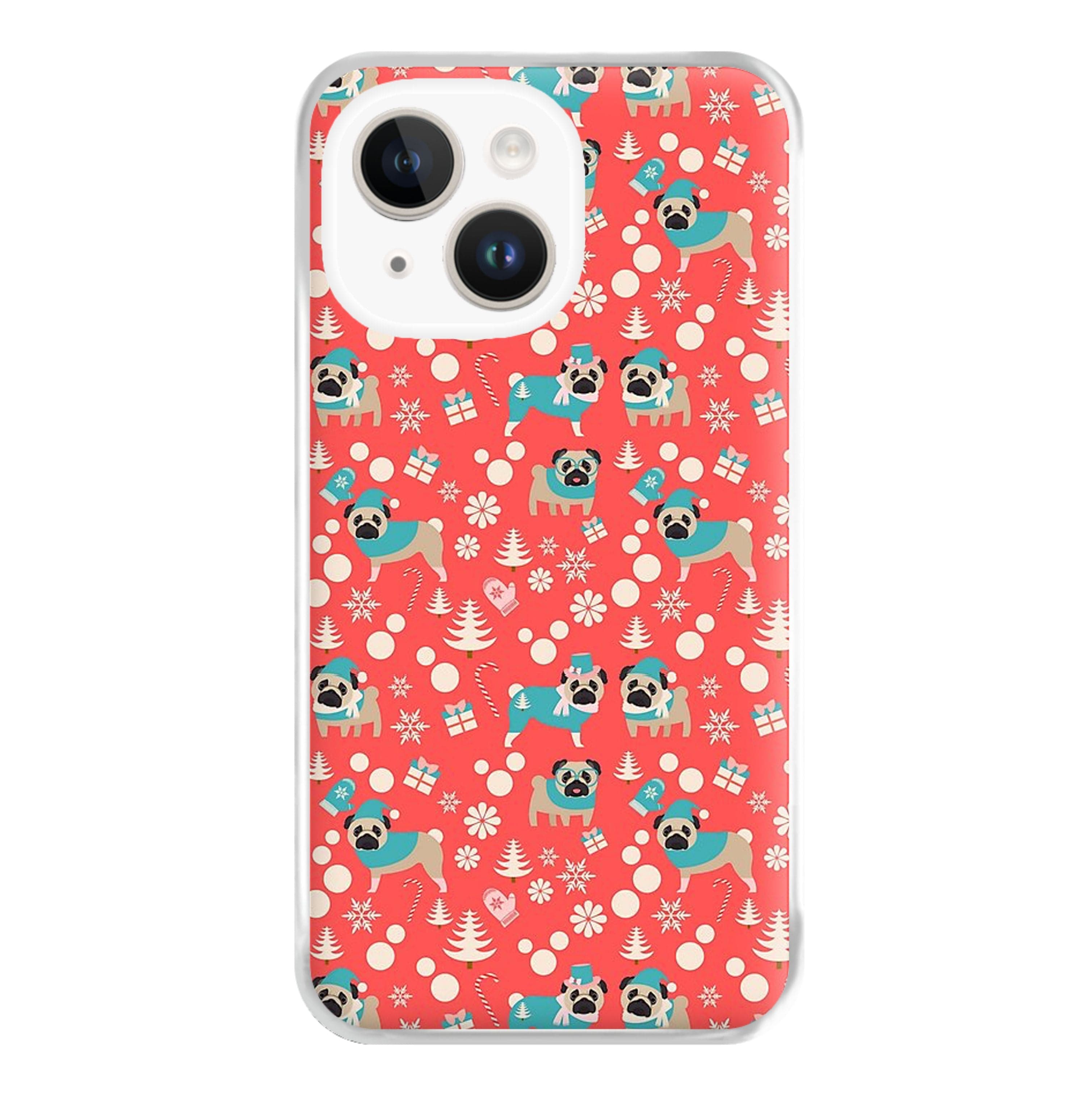 Christmas Pug Pattern Phone Case