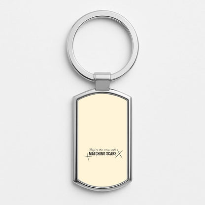 Matching Scars Silver Metal Keyring