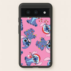 Christmas Cute Blue Alien Pattern Google Pixel 8a Case