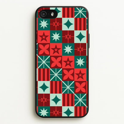 Geometric Square Christmas Pattern iPhone 5 / 5s / SE 2016 Case