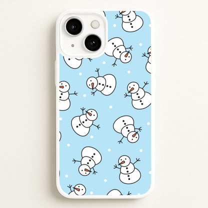Cartoon Snowmen Pattern iPhone 13 Mini Case