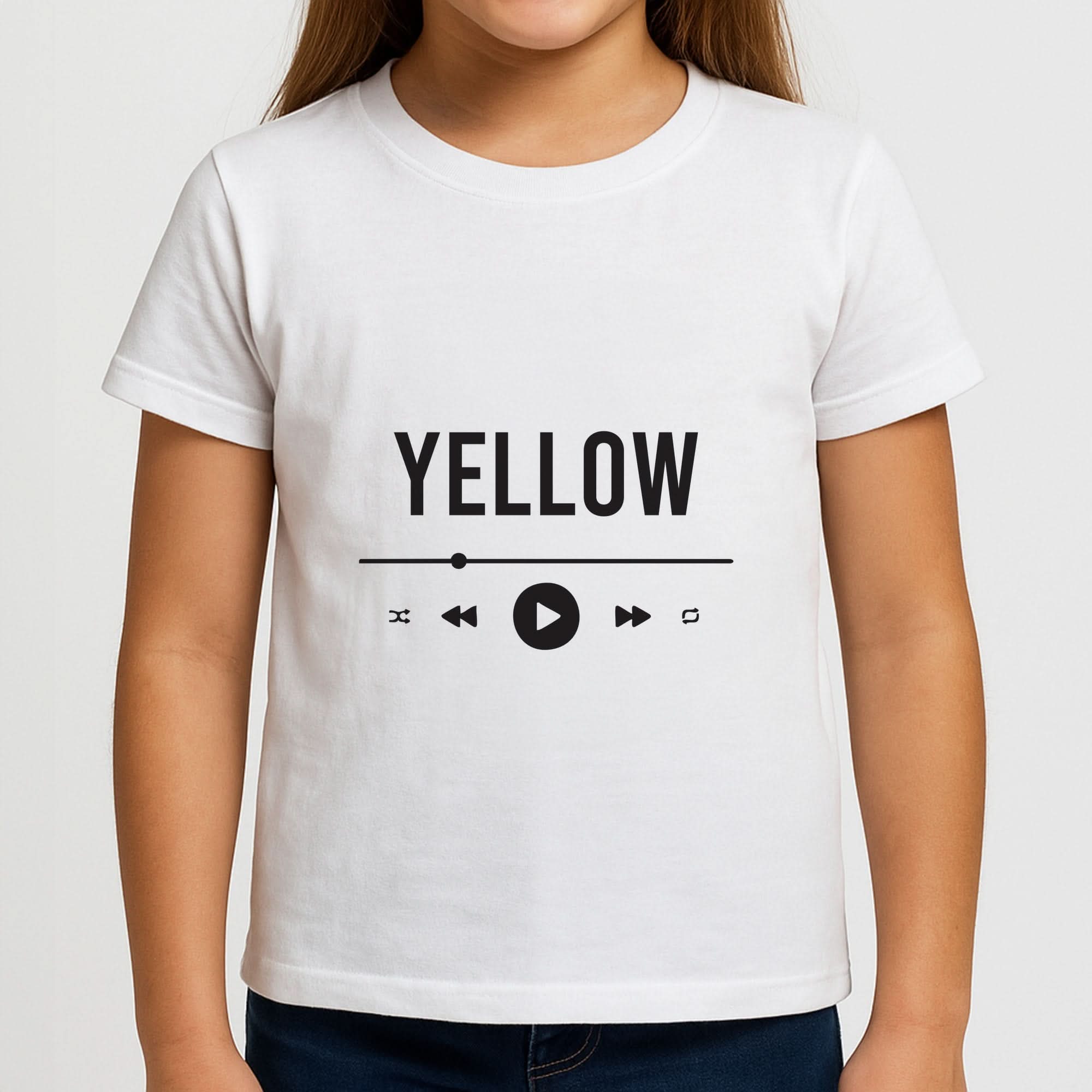 Yellow Music Player Girls T-Shirt