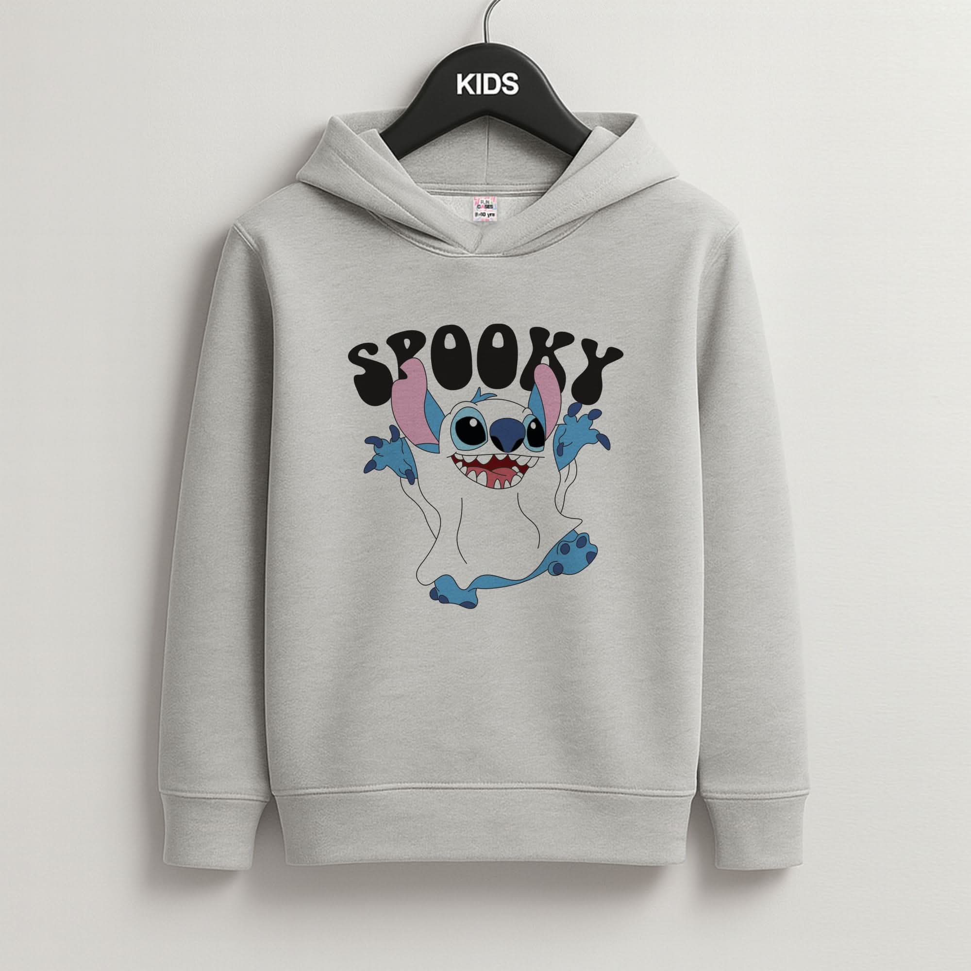 Spooky Cute Blue Alien Grey Kids Hoodie