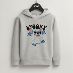 Spooky Cute Blue Alien Grey Kids Hoodie