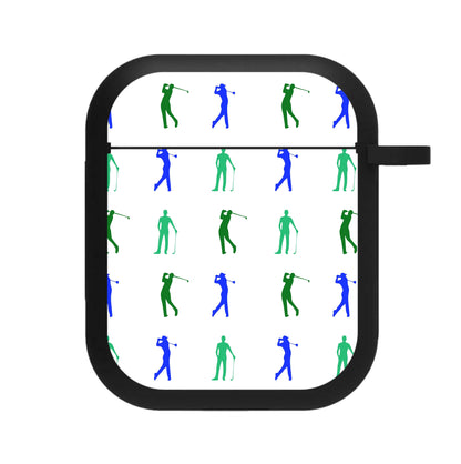 Golfer Silhouettes Pattern AirPods Case