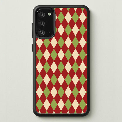 Red And Green Argyle Christmas Pattern Galaxy Note 20 Case