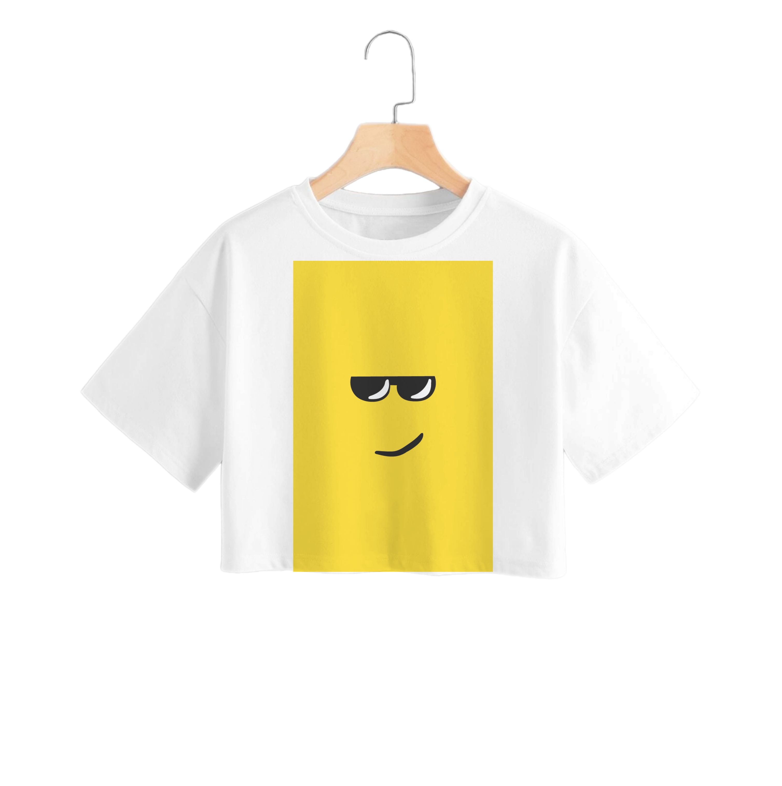 Yellow Face Shades Crop Top