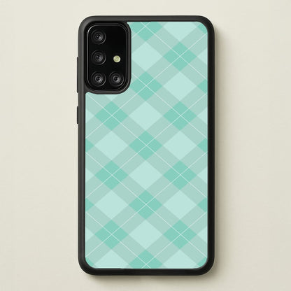 Light Cyan Tartan Christmas Pattern Galaxy A71 Case