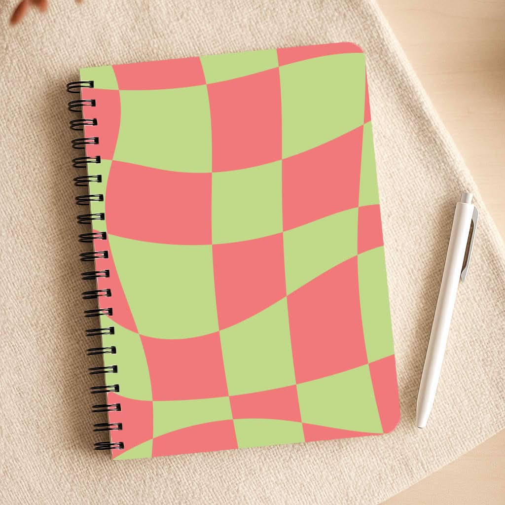 Abstract Red And Green Christmas Pattern Notepad