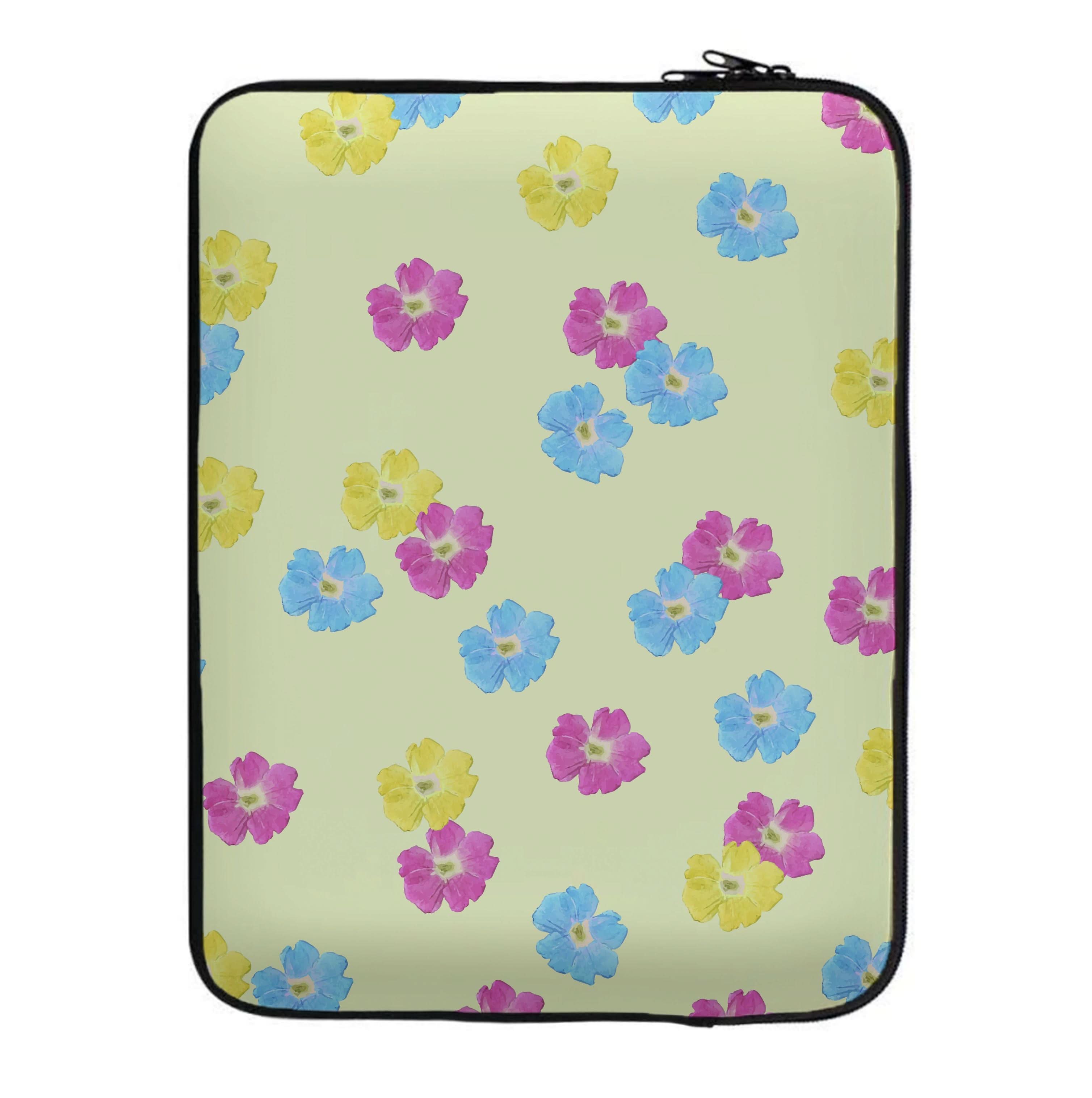 Pastel Pressed Flowers Pattern Laptop Sleeve