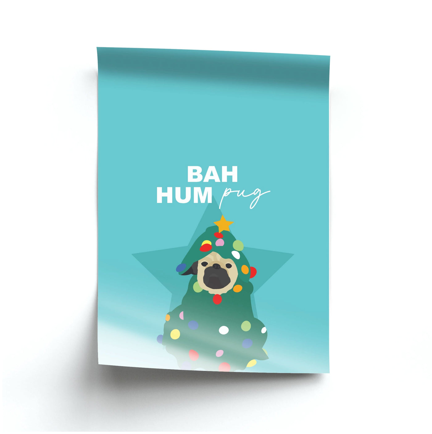 Bah Hum Pug Poster