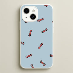 Race Cars Pattern Blue iPhone 15 Plus Case