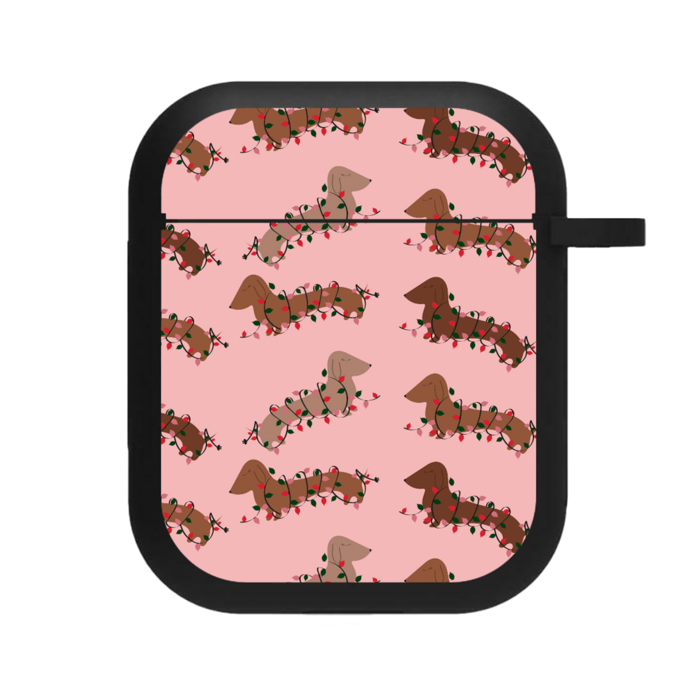 Dachshund Christmas Pattern AirPods Case