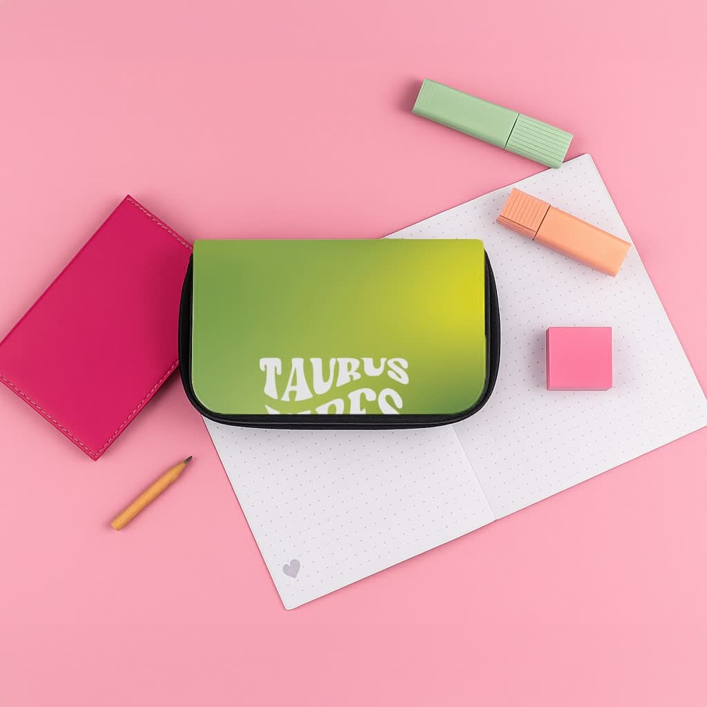 Taurus Vibes Gradient Zodiac Pencil Case