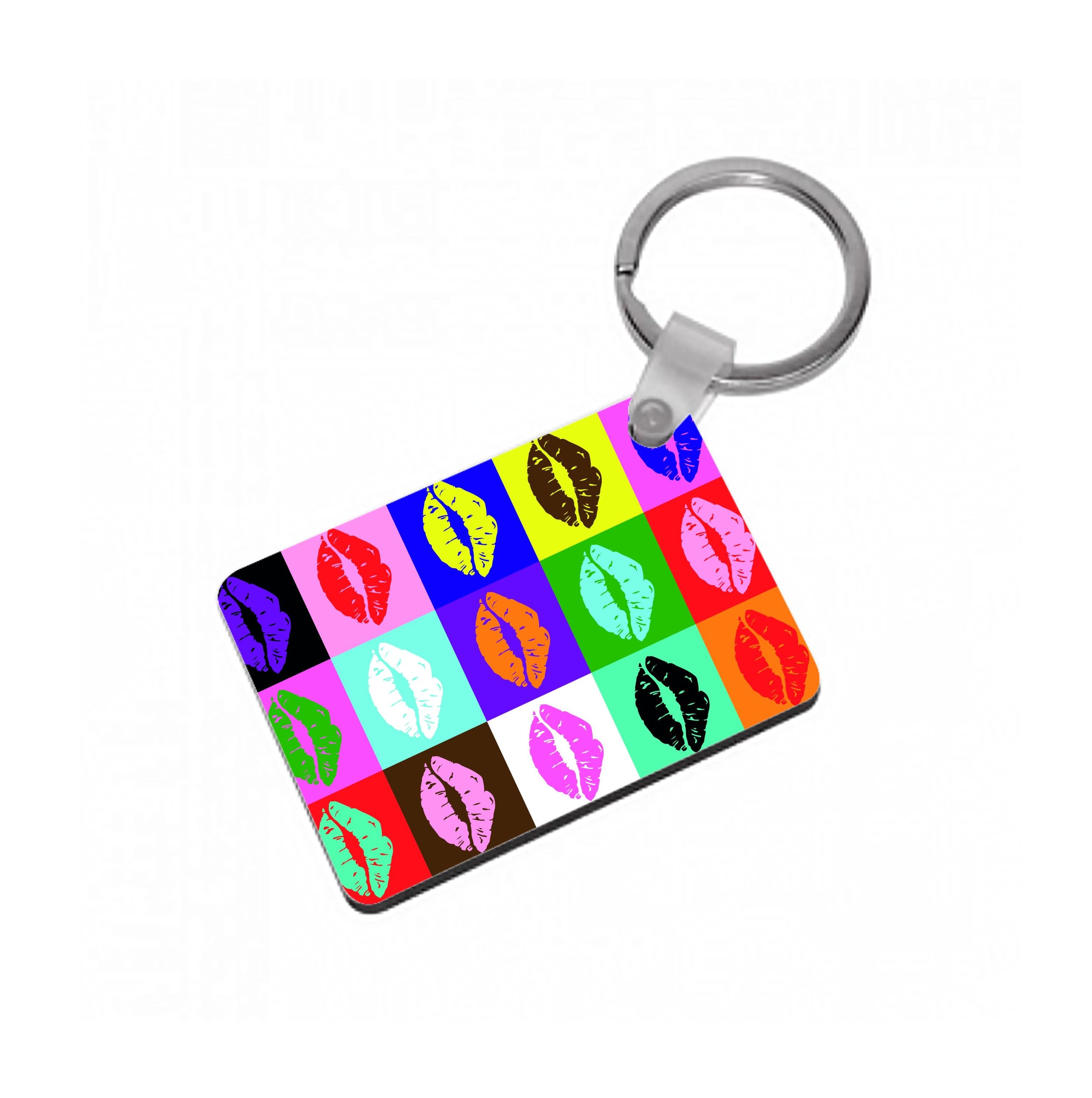 Lips Collage - Pride Keyring