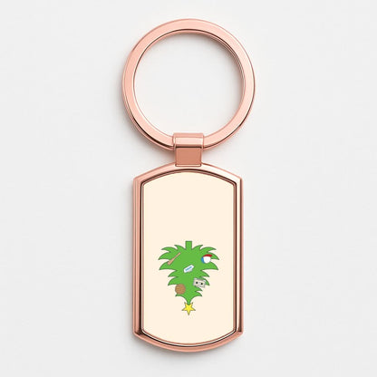 Upside Down Christmas Tree Rose Gold Keyring
