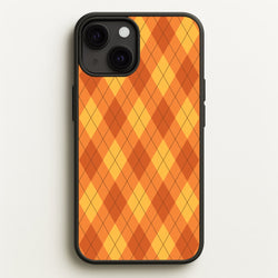 Orange Argyle Pattern iPhone 13 Case